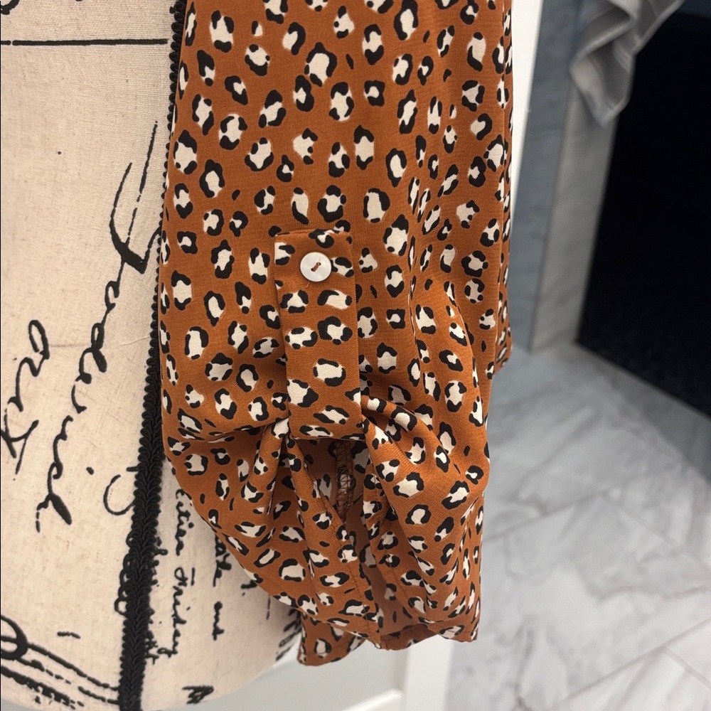 West Kei Brown Animal Print Blouse - Picture 5 of 5